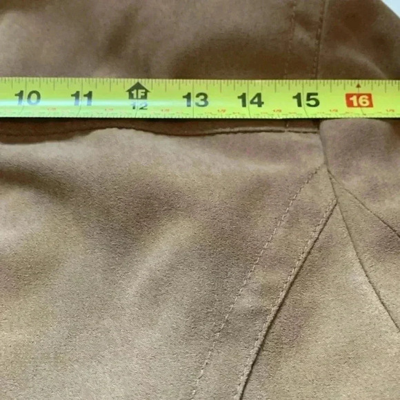 Proportion  Petite Light Brown Faux Suede Blazer, two front pockets, - Picture 8 of 8